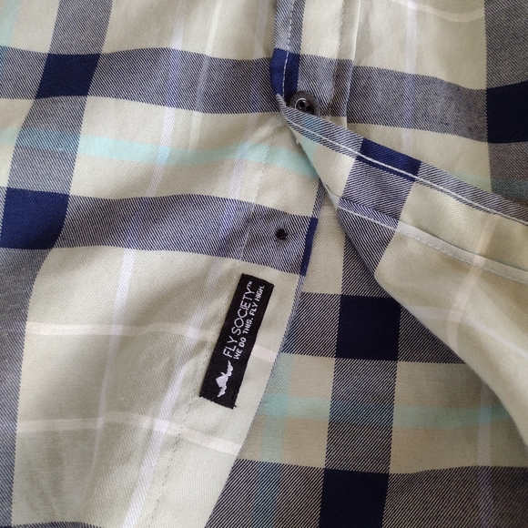 Fly Society Short Sleeve Shirt Hoodie PLAID Button Down Men's Size 2XL - Picture 8 of 9
